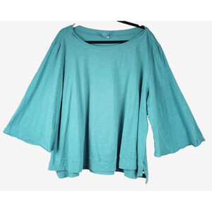 Kleen‎ Kimono Sleeve Top Womens 2X Bohemian Scoop-Neck Relaxed Fit Cotton